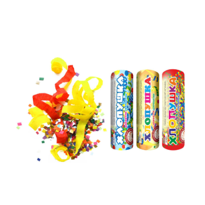 Набор ( 3конф.+3серп.) Набор хлопушек купить в Шилке | shilka.salutsklad.ru